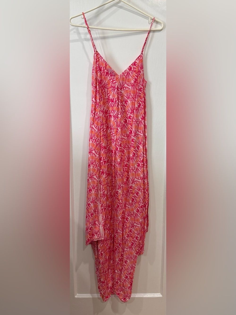 Vineyard Vines Pink and Orange Shell-Print Maxi Dress